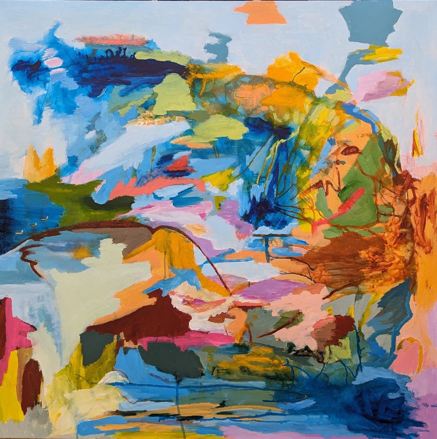 Storms & Rainbows - original Abstract Landscape