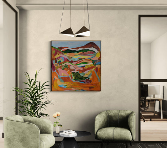 "Hope and Happiness" original Abstract Landscape By Alpana Rai