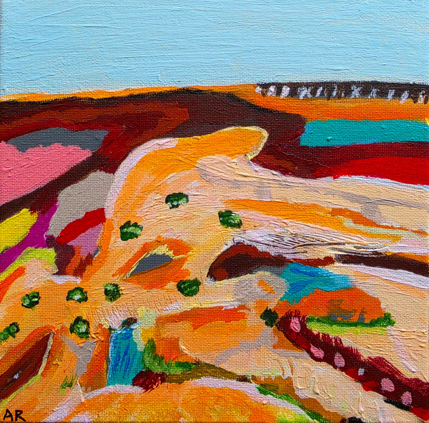 Following the Sunlit Track – Original Abstract Landscape Painting
