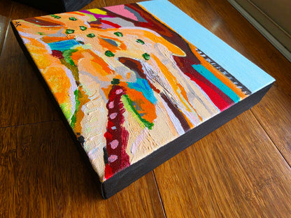 Following the Sunlit Track – Original Abstract Landscape Painting
