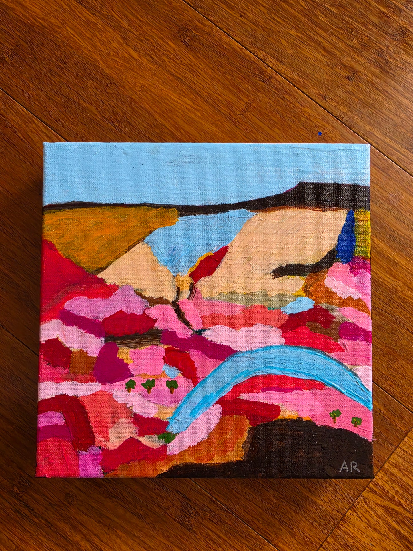 Where the Wild Hills Bloom – Small Original Landscape Painting