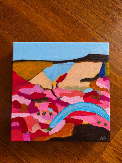 Where the Wild Hills Bloom – Small Original Landscape Painting