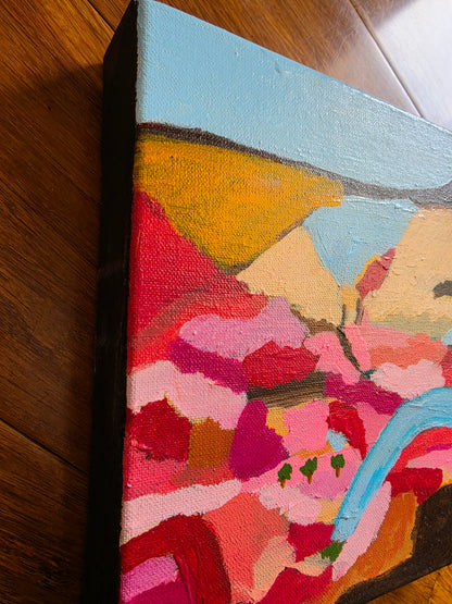 Where the Wild Hills Bloom – Small Original Landscape Painting