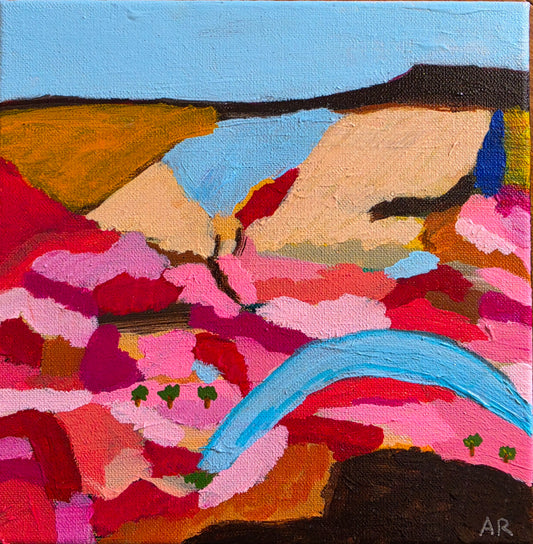Where the Wild Hills Bloom – Small Original Landscape Painting
