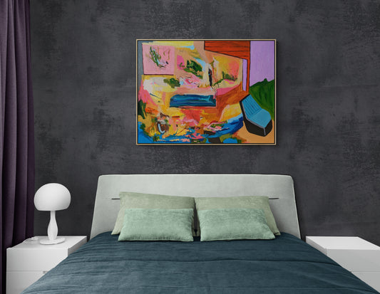 colourful bold and unquie Abstract By alpana Rai Arts , for bedroom Interiors