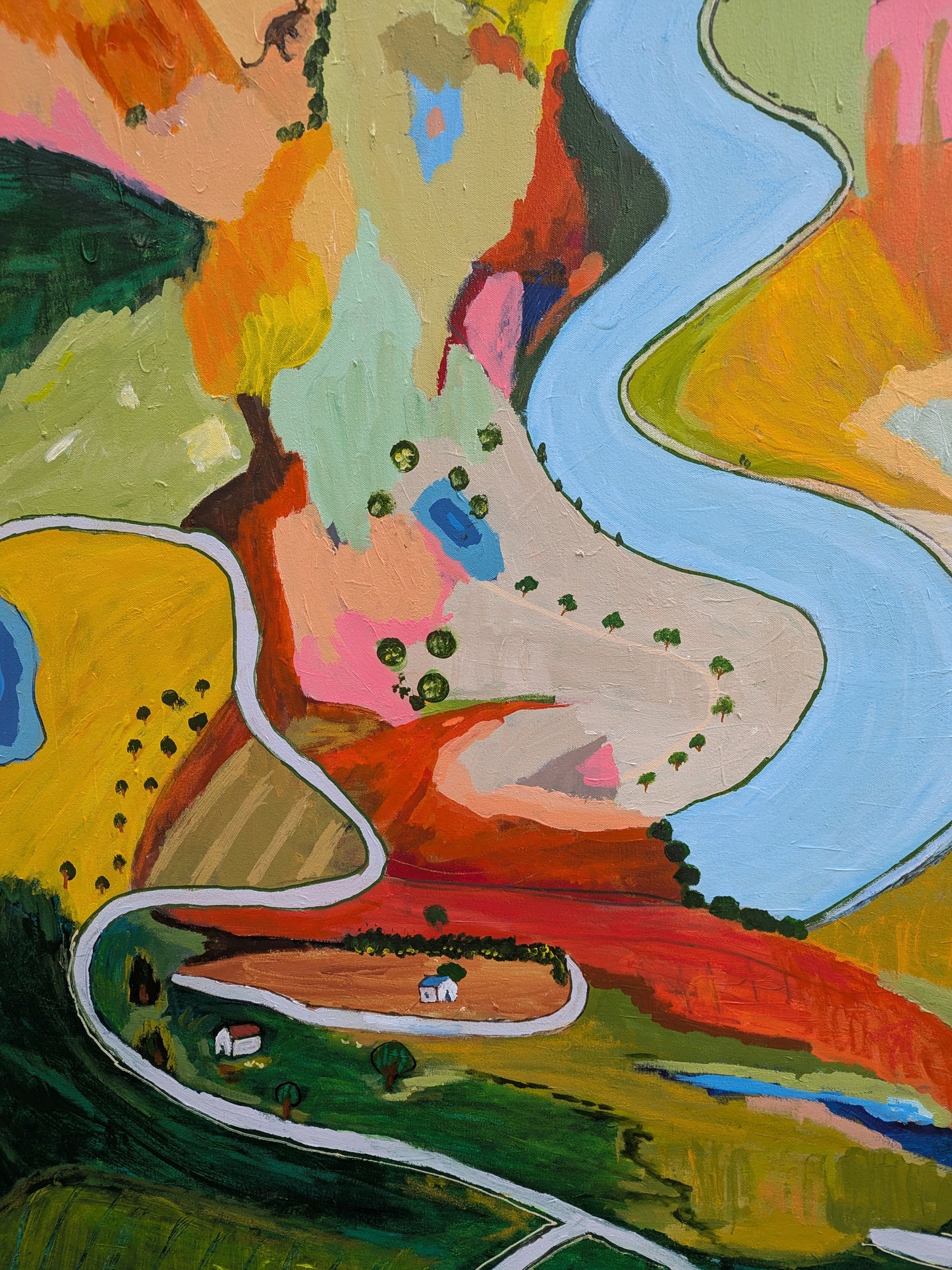 "Meandering Through Color" Abstract landscape By Alpana Rai