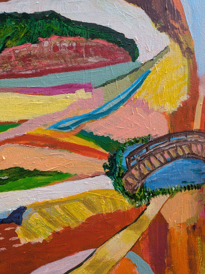 "Hope and Happiness" original Abstract Landscape By Alpana Rai