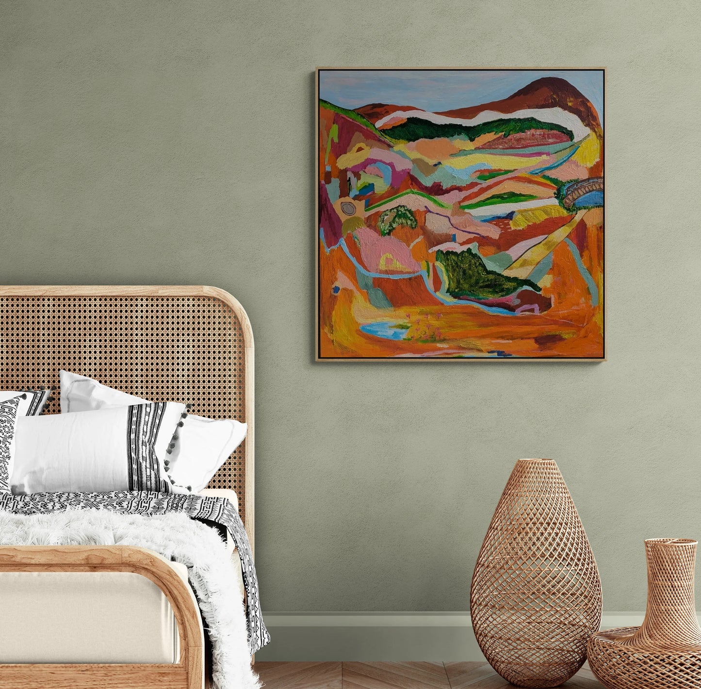 "Hope and Happiness" original Abstract Landscape By Alpana Rai