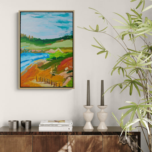 "Whispers of the River Bend" Abstract Landscape By Alpana Rai