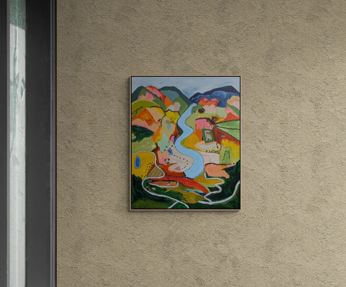 "Meandering Through Color" Abstract landscape By Alpana Rai