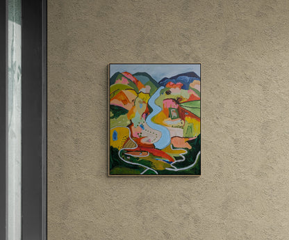 "Meandering Through Color" Abstract landscape By Alpana Rai