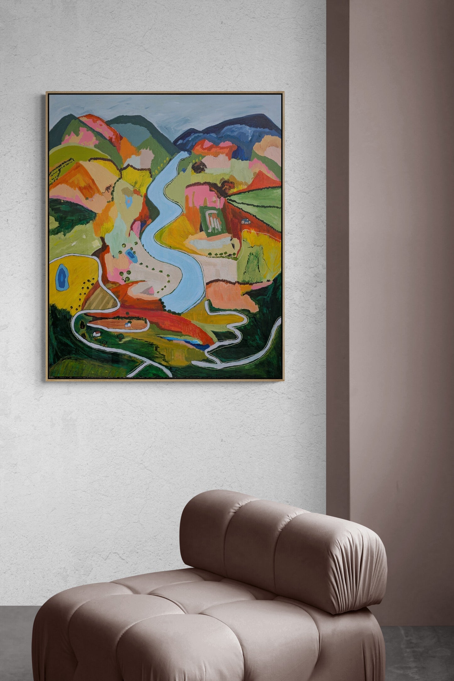 "Meandering Through Color" Abstract landscape By Alpana Rai