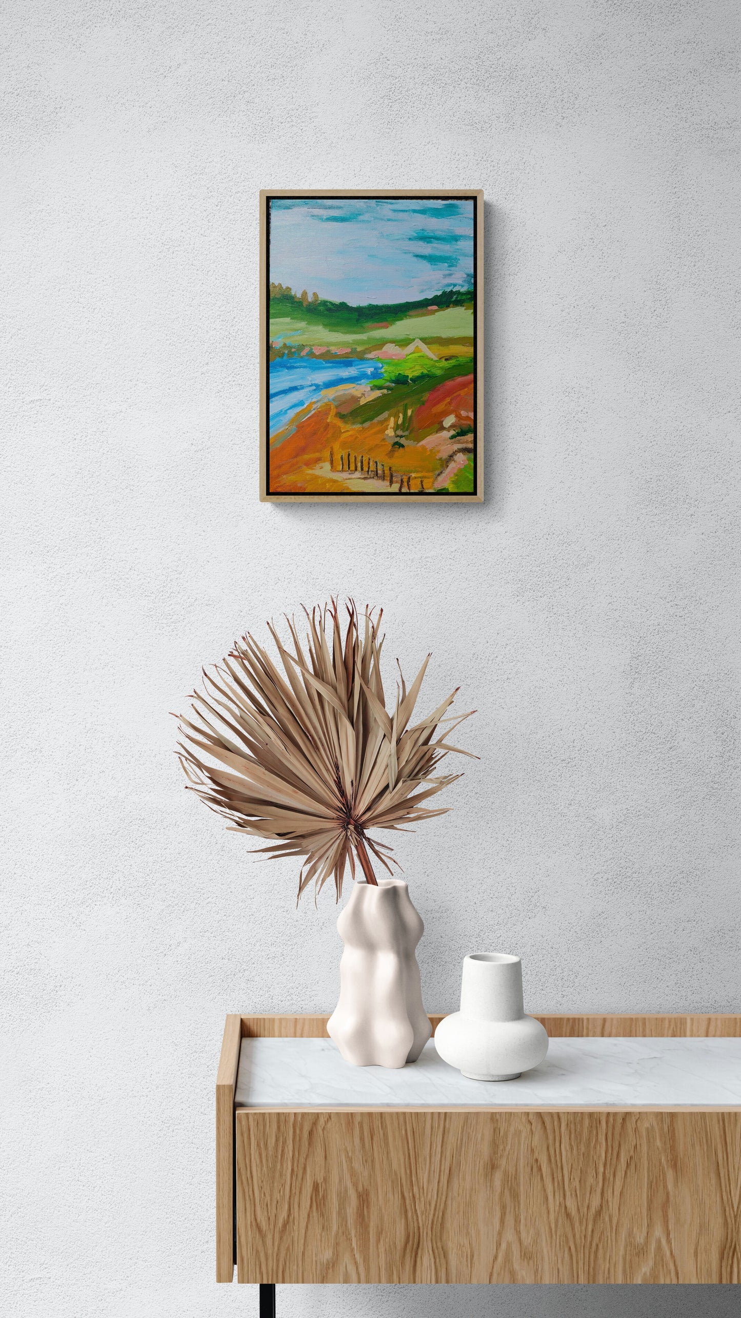 "Whispers of the River Bend" Abstract Landscape By Alpana Rai