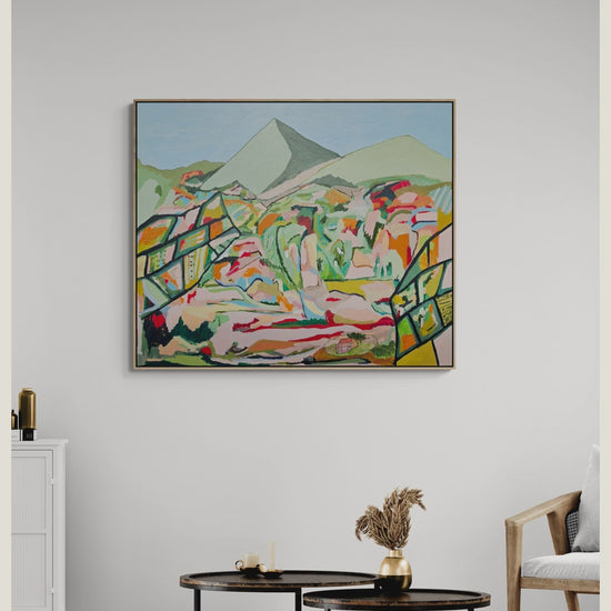 Video of What Lies on the Hidden Path, a framed 120 × 100 cm abstract landscape painting by Alpana Rai