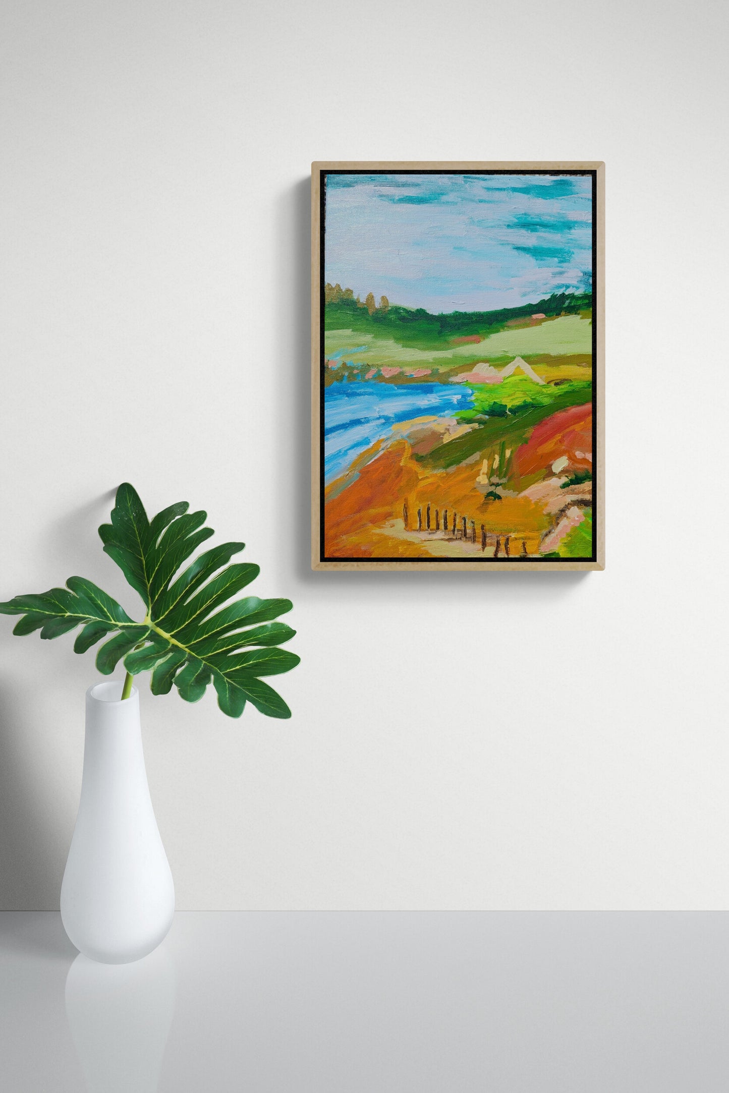 "Whispers of the River Bend" Abstract Landscape By Alpana Rai